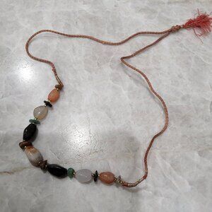 Vintage Polished Multicolor Beads Beaded Necklace
